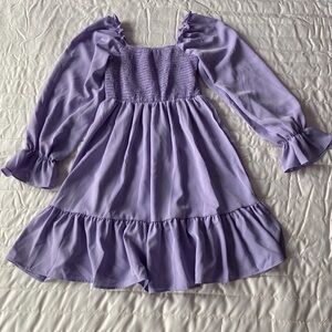 SHEIN Purple Midi Dress with Ruffle Details